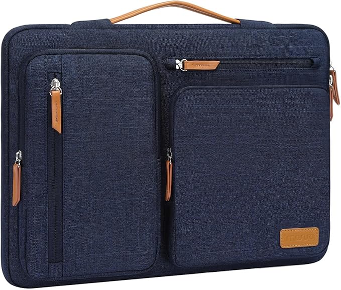 MOSISO 360 Protective Laptop Case 17.3 inch, 17-17.3 inch Laptop Sleeve Compatible with Dell, HP, Lenovo, Asus, Acer, Alienware, Side Open Carrying Case with 4 Zipper Pockets&Handle, Navy Blue